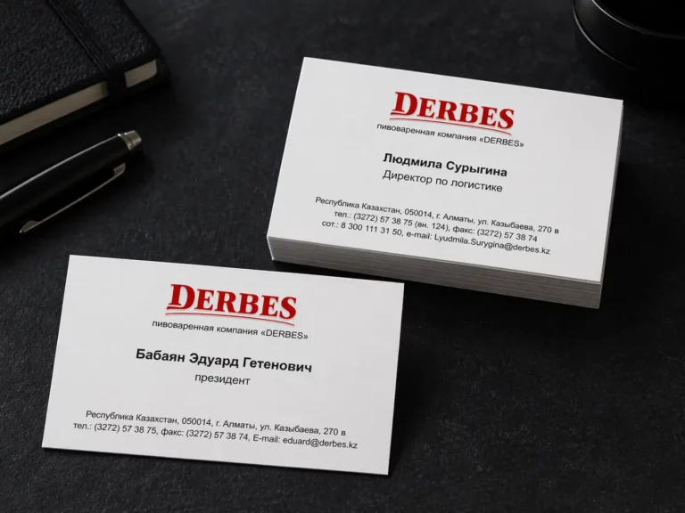 Визитки для пивоваренной компании "DERBES"